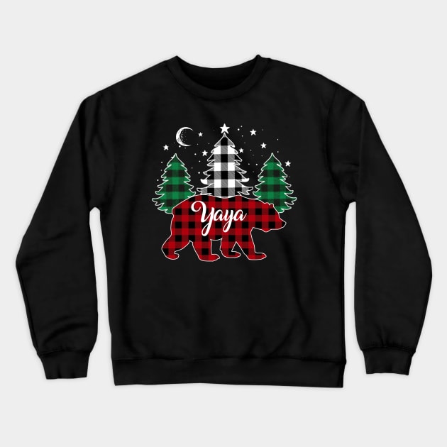 Yaya Bear Buffalo Red Plaid Matching Family Christmas Crewneck Sweatshirt by Marang